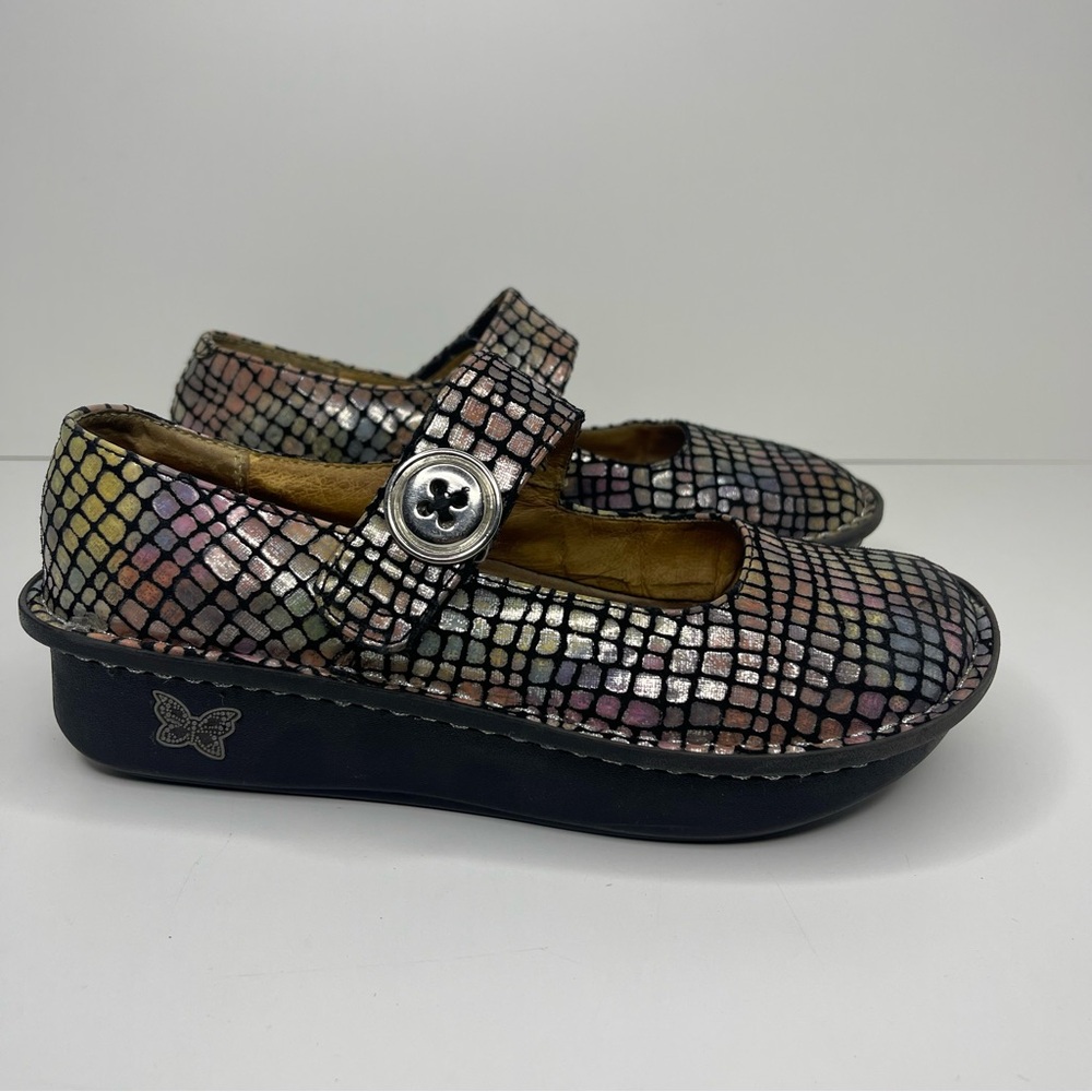 Alegria Women’s EU36 US 5-5.5 Mary Jane Comfort Nursing Shoes Rainbow Metallic - Picture 2 of 12